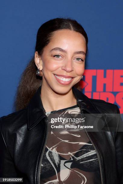 Hayley Law attends the Los Angeles Season Finale Premiere of A24 and Showtime's "The Curse" at Fine Arts Theatre on January 08, 2024 in Beverly...