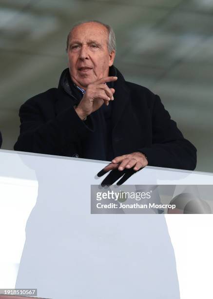 Former Italy and Torino Head Coach Gian Piero Ventura looks on from the executive boxes prior to the Serie A TIM match between Torino FC and SSC...