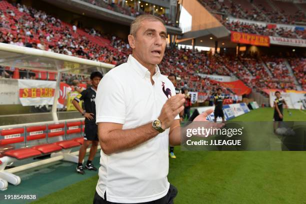 New head coach Bosko Gjurovski of Nagoya Grampus is seen prior to the J.League J1 second stage match between Nagoya Grampus and FC Tokyo at Toyota...