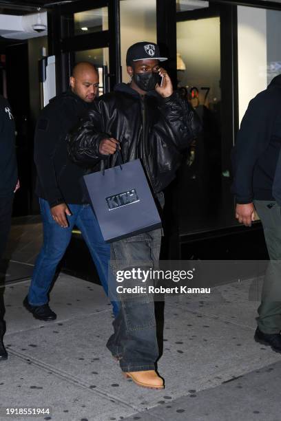 Lil Nas X seen out shopping in Manhattan on January 08, 2024 in New York City.