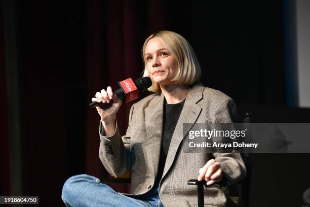 Carey Mulligan attends the SAG-AFTRA Foundation Conversations Presents "Maestro" with Carey Mulligan at The London West Hollywood at Beverly Hills on...