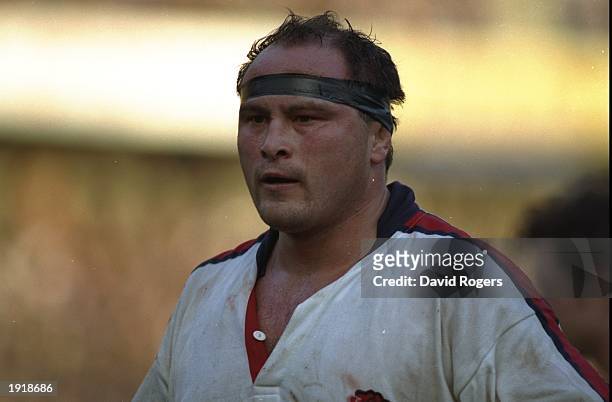 Portrait of Brian Moore of England at the England v France match during the Five Nations Championships at Twickenham in London. England won the match...
