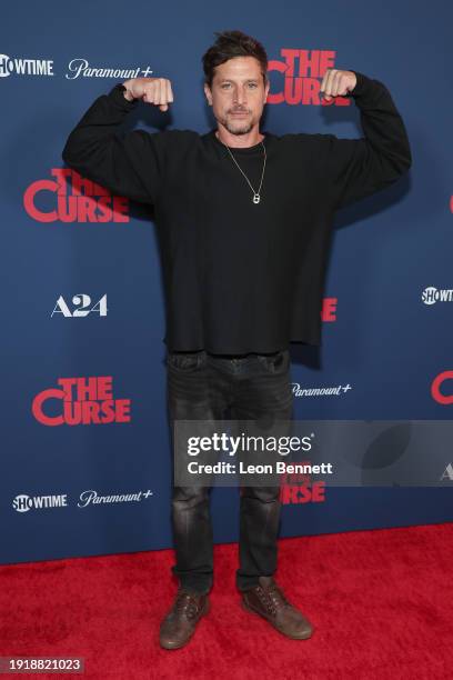 Simon Rex attends Los Angeles Season Finale Premiere of A24 and Showtime's "The Curse" at Fine Arts Theatre on January 08, 2024 in Beverly Hills,...