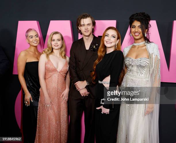 Auli'i Cravalho, Angourie Rice, Christopher Briney, Lindsay Lohan and Avantika Vandanapu attend the "Mean Girls" New York premiere at AMC Lincoln...