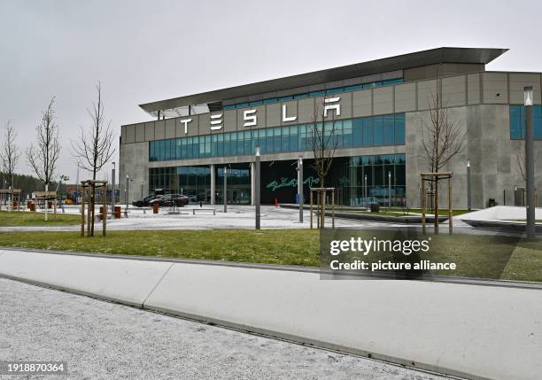 January 2024, Brandenburg, Grünheide: The Tesla Gigafactory Berlin-Brandenburg plant. Tesla largely suspends production in Germany - involuntarily....