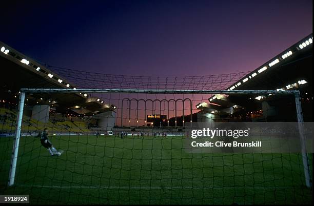 General view of an evening football match at the Louis II Stadium in Monte Carlo, Monaco. \ Mandatory Credit: Clive Brunskill/Allsport