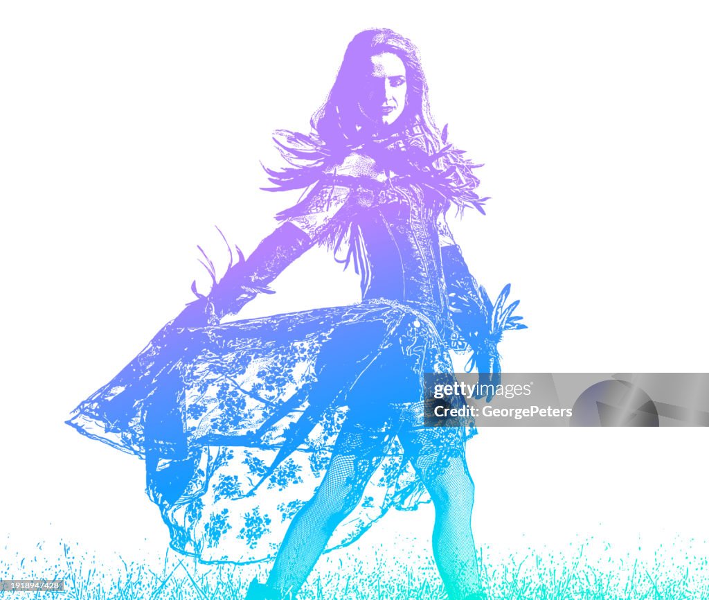 Influencer femenina al aire libre