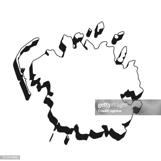 stockillustraties, clipart, cartoons en iconen met micronesia map with black outline and shadow on white background - pohnpei