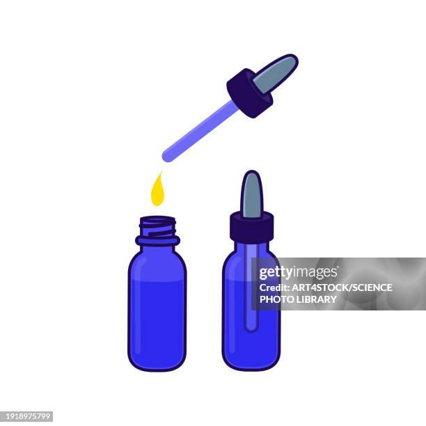pipette dropper bottle, illustration - beauty products stock illustrations