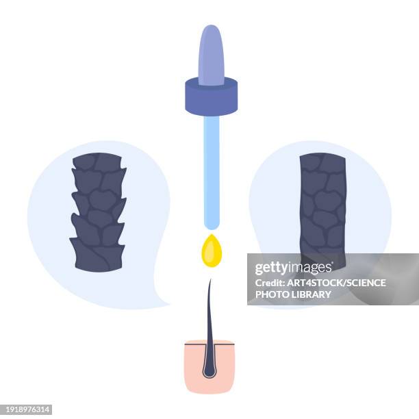 hair care, conceptual illustration - pipette stock illustrations