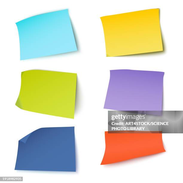 sticky notes, illustration - klebezettel stock-grafiken, -clipart, -cartoons und -symbole