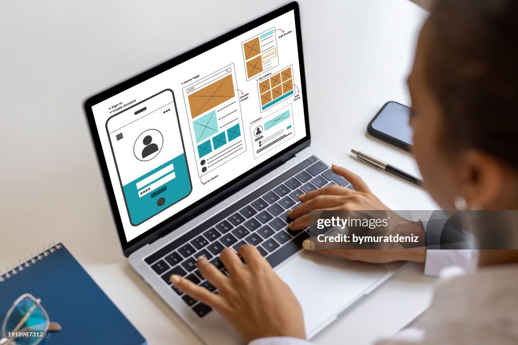 UX graphic designer planning application process development prototype