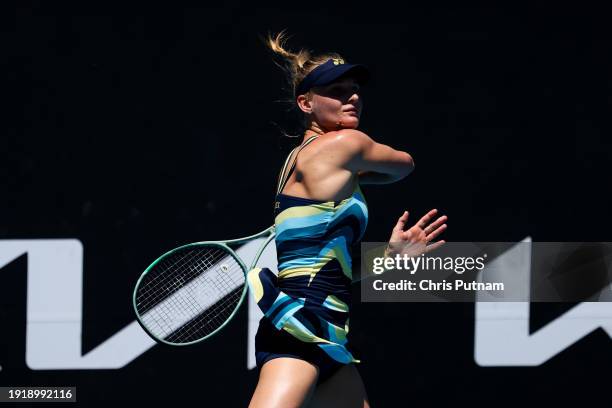 Dayana Yastremska of Ukraine beats Maya Joint of Australia in final qualifying ahead of the 2024 Australian Open at Melbourne Park on January 12,...