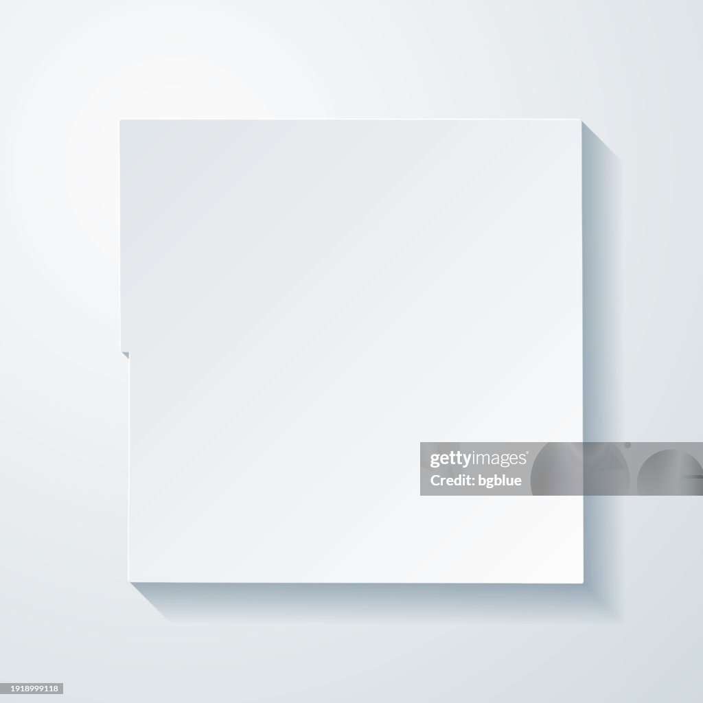 Gratiot County, Michigan. Map with paper cut effect on blank background