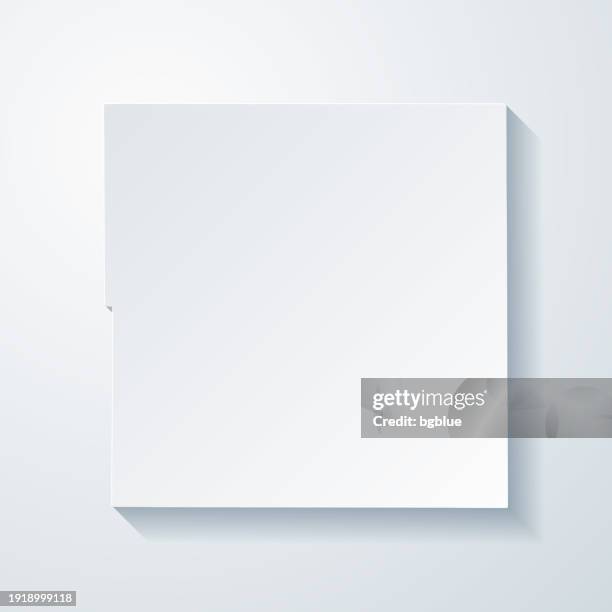 gratiot county, michigan. map with paper cut effect on blank background - ithaca stock illustrations