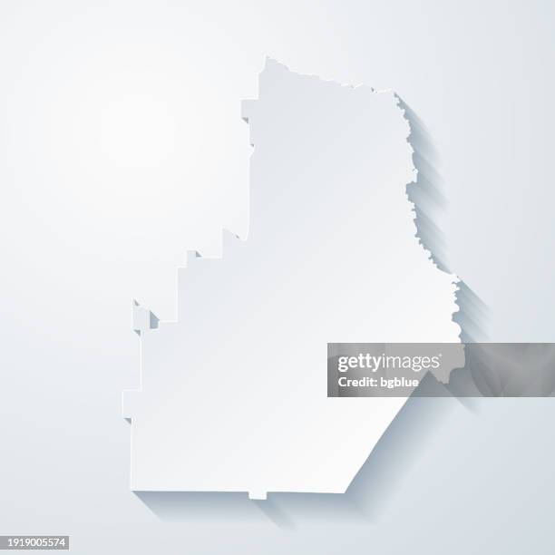 houston county, georgia. map with paper cut effect on blank background - houston space stock illustrations