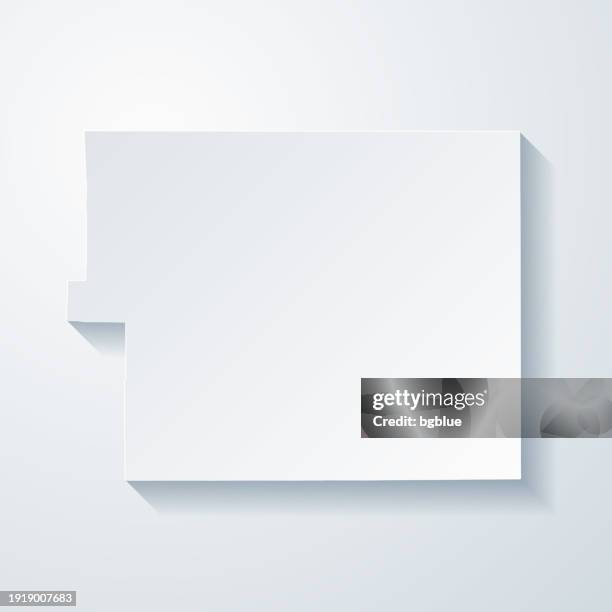 el paso county, colorado. map with paper cut effect on blank background - colorado springs stock illustrations