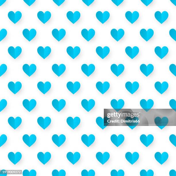 folded paper hearts seamless pattern - 3d-dot-pattern stock illustrations