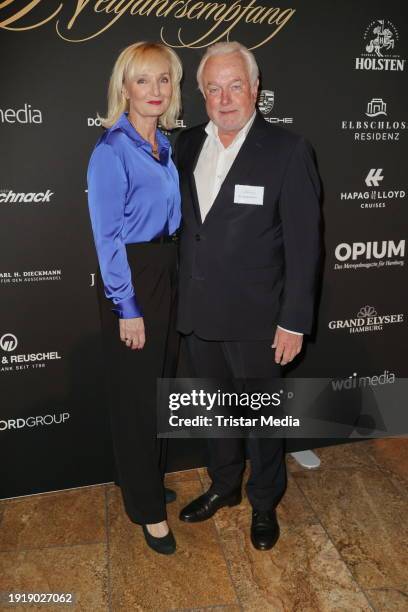 Annette Marberth-Kubicki, Wolfgang Kubicki during the Blankeneser new year reception at Hotel Grand Elysee on January 11, 2024 in Hamburg, Germany.