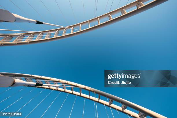 modern bridge - hanging wallpaper stock pictures, royalty-free photos & images