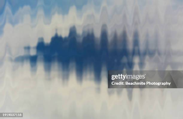 blue and white wavy abstract - hysteria stock pictures, royalty-free photos & images