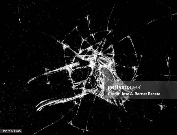 screen of a smartphone with broken glass. - sliver stock pictures, royalty-free photos & images