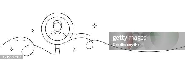 bildbanksillustrationer, clip art samt tecknat material och ikoner med continuous line drawing of human resources icon. hand drawn symbol vector illustration. - rekrytering