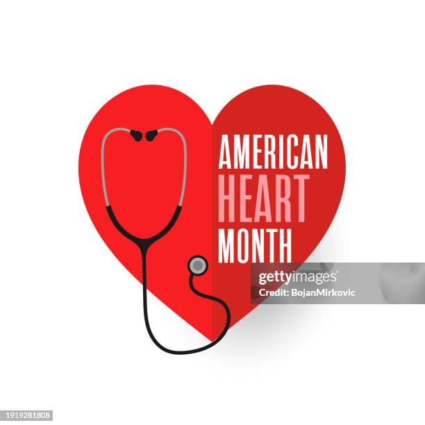 stockillustraties, clipart, cartoons en iconen met american heart month banner, card design. vector - american heart month