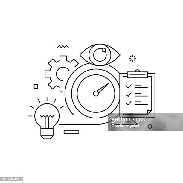 agile project management related conceptual vector illustration. product management, project planning. - project management stock illustrations
