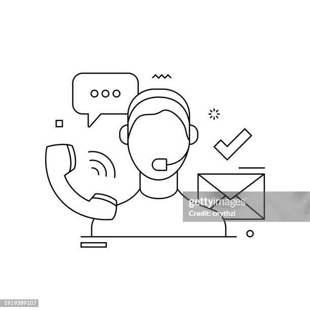 stockillustraties, clipart, cartoons en iconen met customer service related conceptual vector illustration. problems, solutions, advice, assistance, customer focused. - callcenter