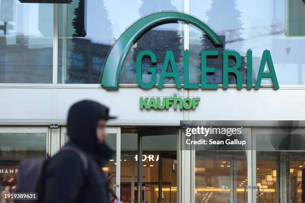 Man walks past a department store of Galeria Karstadt Kaufhof on January 09, 2024 in Berlin, Germany. The nationwide department store chain, which...