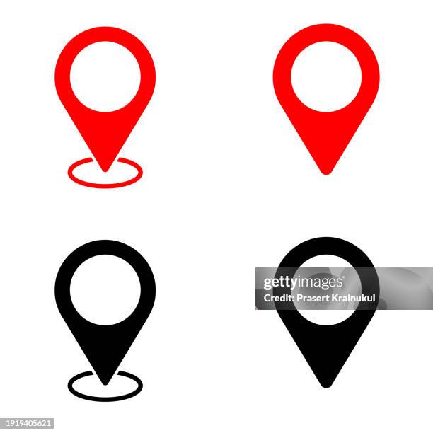 set of pin point icon, location pin location, pin vector icon - place photos et images de collection