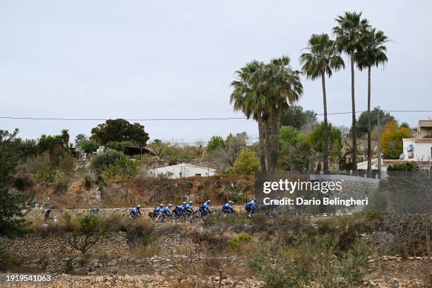 General view of Julian Alaphilippe of France, Kasper Asgreen of Denmark, Ayco Bastiaens of Belgium, Mattia Cattaneo of Italy, Remco Evenepoel of...