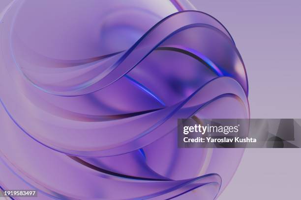 3d dynamic glass violet fabric swirls.cgi abstract background - stock photo - fondos abstractos fotografías e imágenes de stock