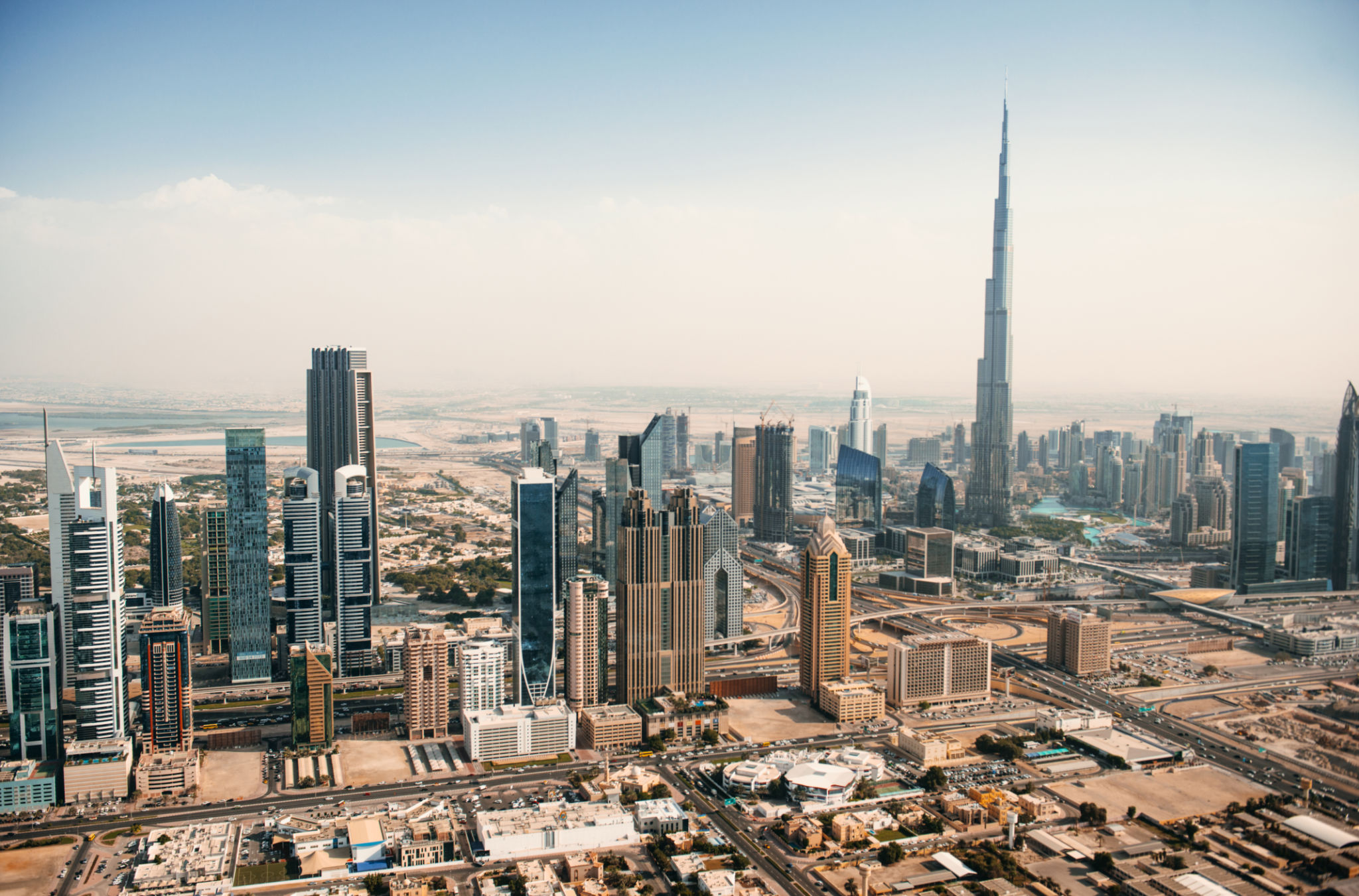 Dubai skyline aerial view BURJ KHALIFA DOWNTOWN Dubai skyline aerial view BURJ KHALIFA DOWNTOWN
