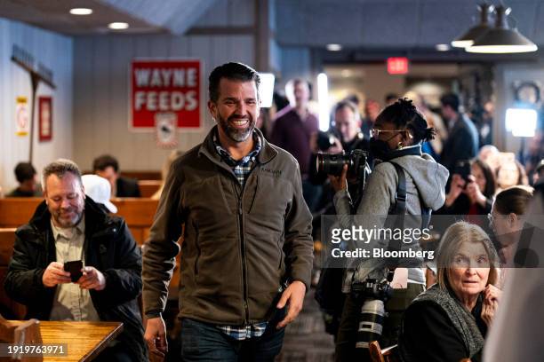 Donald Trump Jr., executive vice president of development and acquisitions for Trump Organization Inc., center left, arrives to speak to the Bull...