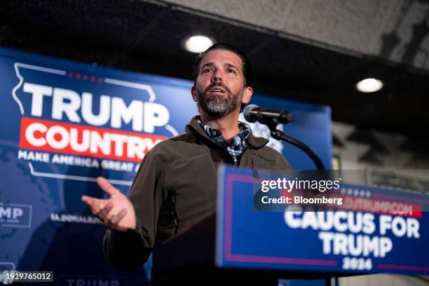 Donald Trump Jr., executive vice president of development and acquisitions for Trump Organization Inc., speaks to the Bull Moose Conservative Club at...