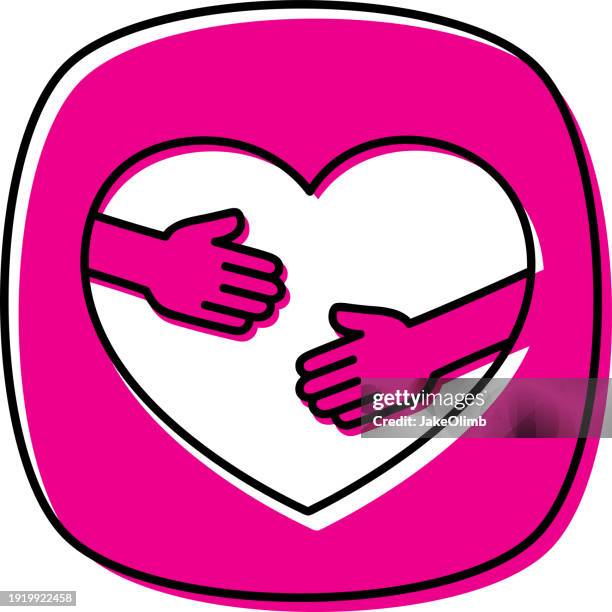 hands over heart doodle 2 - low blood pressure cartoon stock illustrations