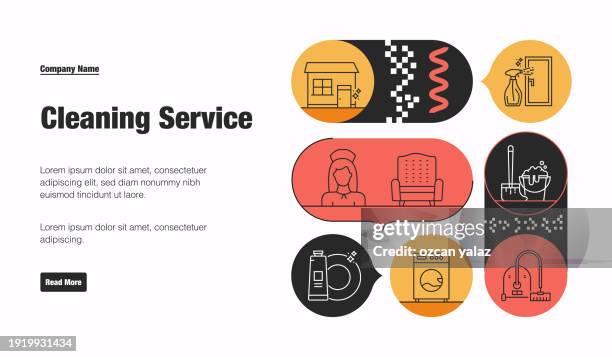 cleaning service related vector banner design concept. global multi-sphere ready-to-use template. web banner, website header, magazine, mobile application etc. modern design. - bathroom tiles stock illustrations