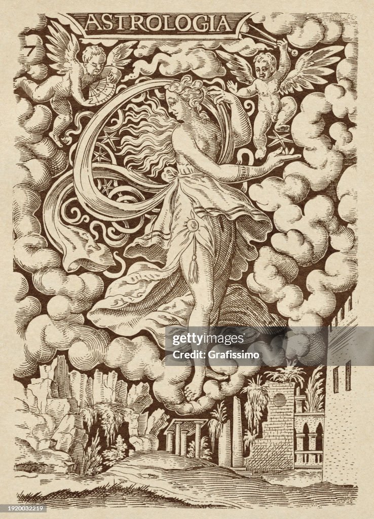 Astrology one of the Seven Liberal Arts woodcut 16th century