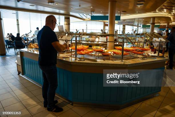 The Windjammer Marketplace restaurant onboard the Royal Caribbean Icon of the Seas cruise ship at PortMiami in Miami, Florida, US, on Thursday, Jan....