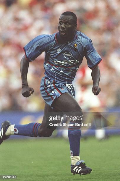 George Weah of AC Milan in action during a match against Standard Club Liege at the Sclessin Stadium in Liege, Belgium. \ Mandatory Credit: Shaun...
