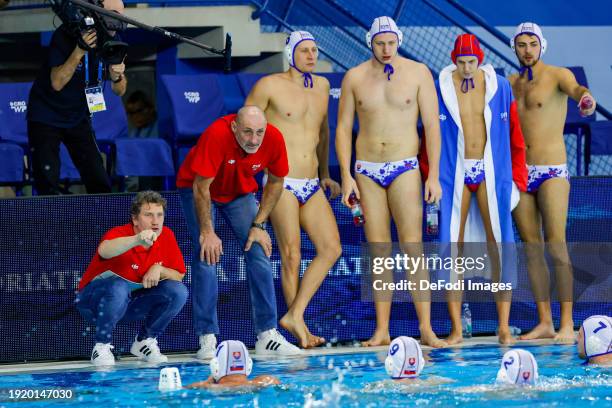 Time out Slovakia with head coach Roman Polacik, Matej Caraj of Slovakia, Dani Baco of Slovakia, Robert Kaid of Slovakia, Tomas Bielik of Slovakia...