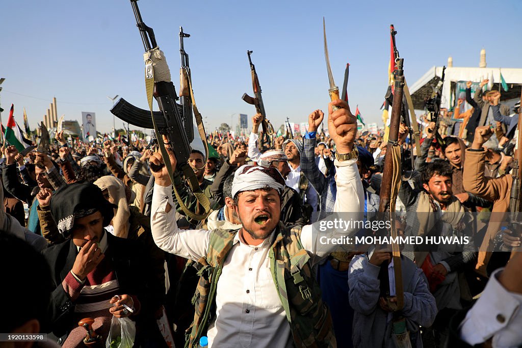 TOPSHOT-YEMEN-PALESTINIAN-ISRAEL-US-BRITAIN-CONFLICT