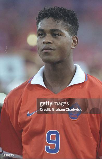 Portrait of Patrick Kluivert of Holland before the World Cup qualifying match against Belgium at the Feyenoord Stadium in Rotterdam, Holland. Holland...