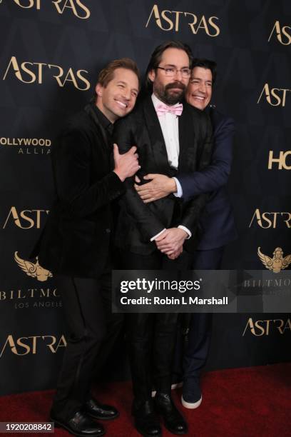 Ryan Hansen, Martin Starr and Ken Marino attend the 2024 Astra TV Awards at Millennium Biltmore Hotel Los Angeles on January 08, 2024 in Los Angeles,...