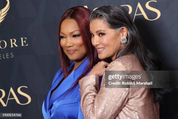 Garcelle Beauvais and Kelly Hu attend the 2024 Astra TV Awards at Millennium Biltmore Hotel Los Angeles on January 08, 2024 in Los Angeles,...