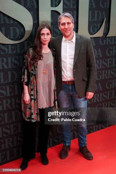 Alberto Ammann and Clara Méndez attend the 'Griselda' premiere at Callao Cinema on January 09, 2024 in Madrid, Spain.