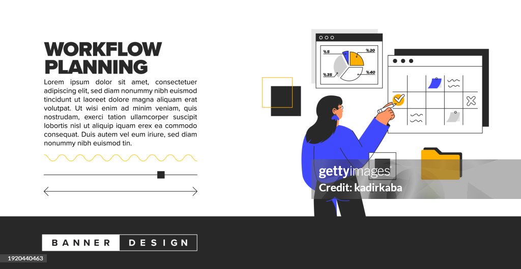 Workflow Banner Design Workflow Planning Illustrations Concept Trendy Vector Style And Banner ...
