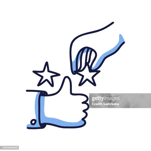 rating drawing, hand drawn icon, doodle style. assessment. - data driven insight stock illustrations